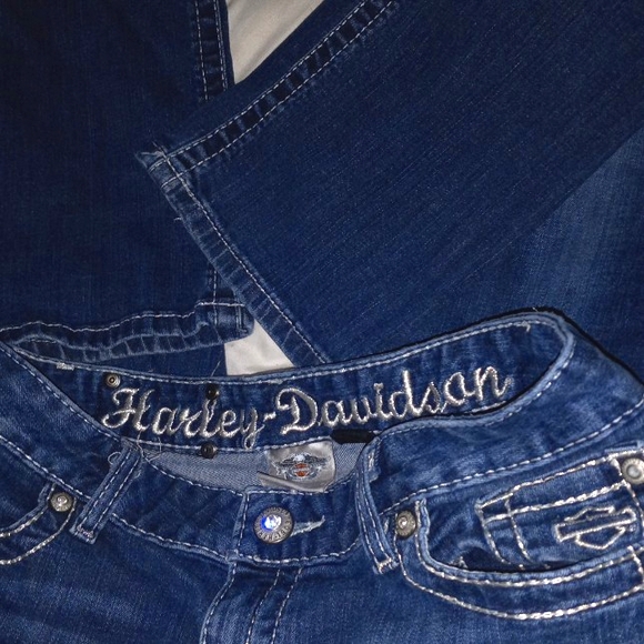 harley-davidson blue jeans size 4 (wings) women's brand new. - Picture 1 of 5